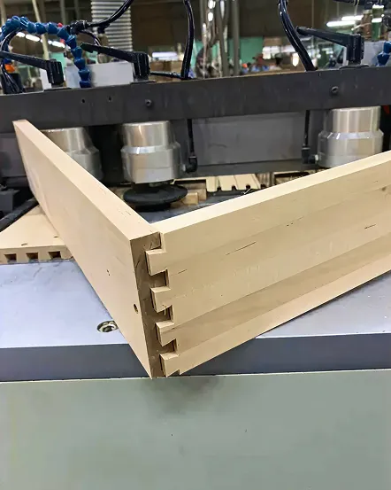 A joined drawer box cabinet open